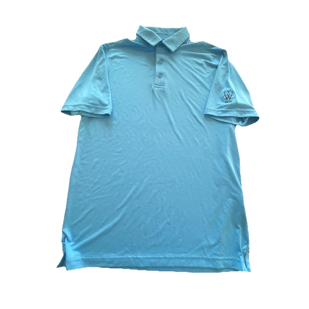 Under Armour Blue mens Polo Shirt Size Small S‎ 1896 Woodland Golf Club Logo